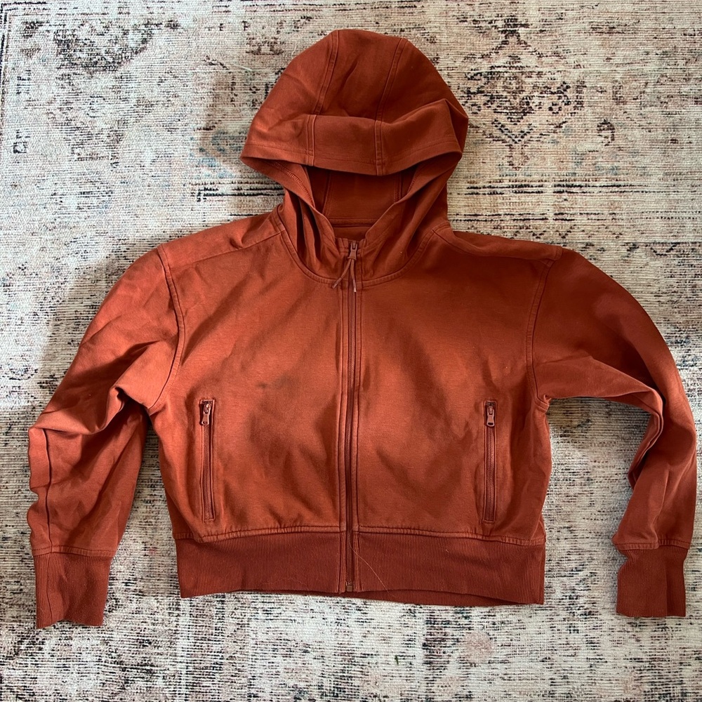 Old Navy Girls Cropped Full zip Kids Rust Hoodie